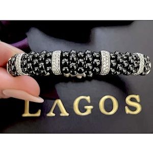 LAGOS Black Caviar 10 Station Diamond Bracelet